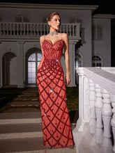 Load image into Gallery viewer, Angelo Sequin Embellished Mesh Maxi Dress