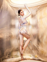 Load image into Gallery viewer, Tate Rhinestone Body Printed Gloves Jumpsuit