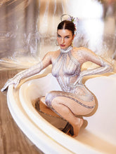 Load image into Gallery viewer, Tate Rhinestone Body Printed Gloves Jumpsuit
