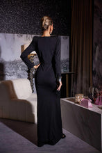 Load image into Gallery viewer, Thaddeus V Neck Floral Crystal Maxi Dress