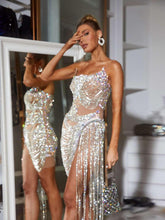 Load image into Gallery viewer, Verona Embellished Diamond Chain Dress