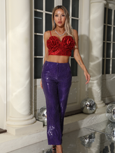 Load image into Gallery viewer, Zack Sequin Flower Pants Set