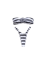 Load image into Gallery viewer, Melissa Stripe Flower Bikini Two Piece Set
