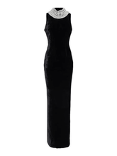 Load image into Gallery viewer, Dustin High Neck Pearl Embellished Maxi Dress
