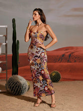 Load image into Gallery viewer, Saige Strapless Flower Embroidered Sequin Dress
