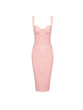 Load image into Gallery viewer, Finbar Lace Bandage Dress In Pink
