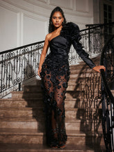 Load image into Gallery viewer, Abbey One Shoulder Flower Maxi Dress
