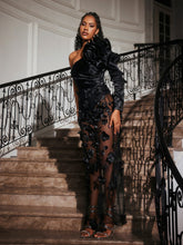 Load image into Gallery viewer, Abbey One Shoulder Flower Maxi Dress

