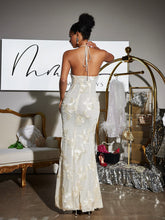 Load image into Gallery viewer, Aedin Halterneck Flower Maxi Dress
