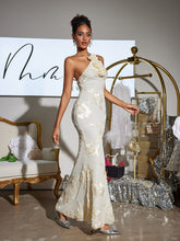 Load image into Gallery viewer, Aedin Halterneck Flower Maxi Dress

