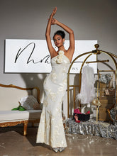 Load image into Gallery viewer, Aedin Halterneck Flower Maxi Dress

