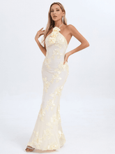 Load image into Gallery viewer, Aedin Halterneck Flower Maxi Dress
