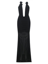 Load image into Gallery viewer, Ahinoam Strapless Flower Bandage Maxi Dress In Black

