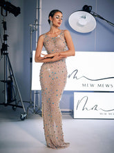 Load image into Gallery viewer, Alfredo Scoop Neck Rhinestone Maxi Dress
