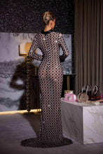 Load image into Gallery viewer, Allen V Neck Rhinestone Mesh Maxi Dress
