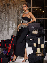 Load image into Gallery viewer, Almira Strapless Flower Bandage Skirt Set
