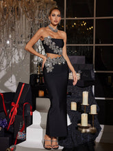 Load image into Gallery viewer, Almira Strapless Flower Bandage Skirt Set
