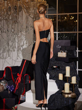 Load image into Gallery viewer, Almira Strapless Flower Bandage Skirt Set
