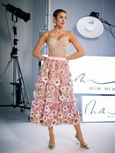 Load image into Gallery viewer, Amory Flower Embroidered Skirt In Pink
