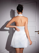 Load image into Gallery viewer, Anatoly Cutout Flower Satin Dress In White
