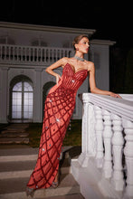 Load image into Gallery viewer, Angelo Sequin Embellished Mesh Maxi Dress
