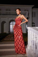 Load image into Gallery viewer, Angelo Sequin Embellished Mesh Maxi Dress
