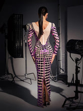 Load image into Gallery viewer, Angie Long Sleeve Curve Embellished Maxi Dress
