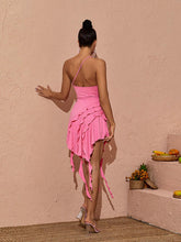 Load image into Gallery viewer, Aniya One Shoulder Flower Mini Dress In Pink
