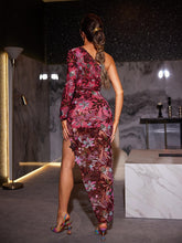 Load image into Gallery viewer, Annalee One Shoulder Flower Sequin Dress
