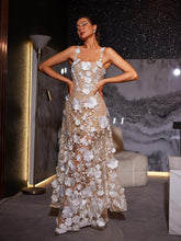 Load image into Gallery viewer, Annalena Flower Embroidered Mesh Maxi Dress
