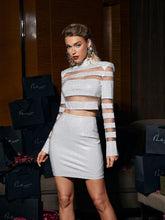 Load image into Gallery viewer, Araceli Patchwork Rhinestone Top In White
