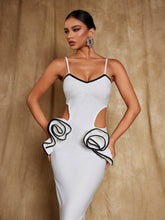 Load image into Gallery viewer, Arroyo Spaghetti Flower Cutout Bandage Dress
