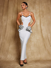 Load image into Gallery viewer, Arroyo Spaghetti Flower Cutout Bandage Dress
