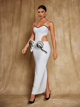 Load image into Gallery viewer, Arroyo Spaghetti Flower Cutout Bandage Dress
