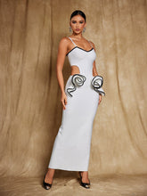 Load image into Gallery viewer, Arroyo Spaghetti Flower Cutout Bandage Dress

