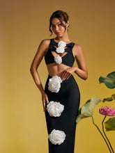 Load image into Gallery viewer, Atreyu Sleeveless Flower Cutout Bandage Midi Dress
