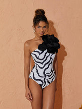 Load image into Gallery viewer, Aureliana Flower Zebra Printed One Piece Swimsuit
