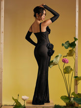 Load image into Gallery viewer, Barbara Spaghetti Hollow Flower Maxi Dress
