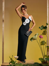 Load image into Gallery viewer, Bardou Strapless Flower Crystal Bandage Maxi Dress
