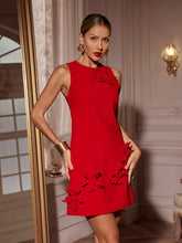 Load image into Gallery viewer, Berrios Sleeveless Flower Mini Dress
