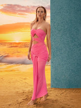 Load image into Gallery viewer, Bertalan Strapless Cutout Mesh Dress
