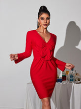 Load image into Gallery viewer, Bertilde V Neck Flower Mini Dress
