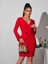 Load image into Gallery viewer, Bertilde V Neck Flower Mini Dress

