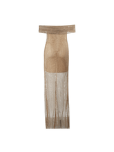 Load image into Gallery viewer, Bexley Off Shoulder Mesh Rhinestone Maxi Dress
