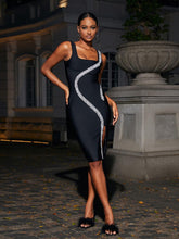Load image into Gallery viewer, Beyonce Crystal Bandage Midi Dress
