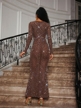 Load image into Gallery viewer, Bhullar Square Neck Rhinestone Maxi Dress
