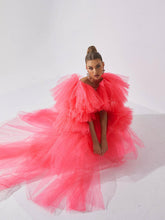 Load image into Gallery viewer, Bibi Plunge Cutout Tulle Dress
