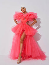 Load image into Gallery viewer, Bibi Plunge Cutout Tulle Dress
