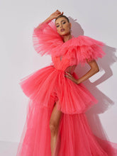 Load image into Gallery viewer, Bibi Plunge Cutout Tulle Dress
