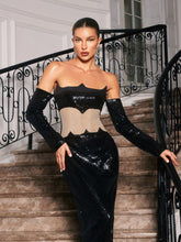 Load image into Gallery viewer, Binnie Off Shoulder Sequin Maxi Dress
